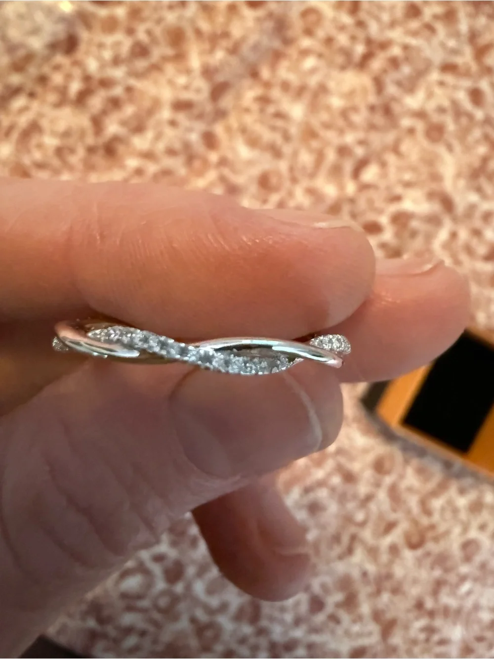 Quince 14K White Gold Diamond Petite Twist Ring